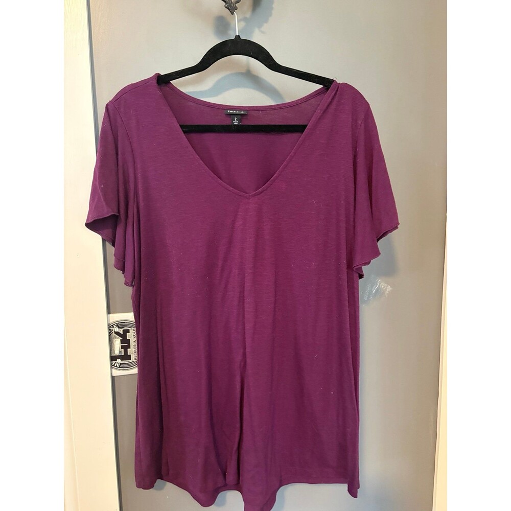 Torrid size 2 dark purple v neck t shirt